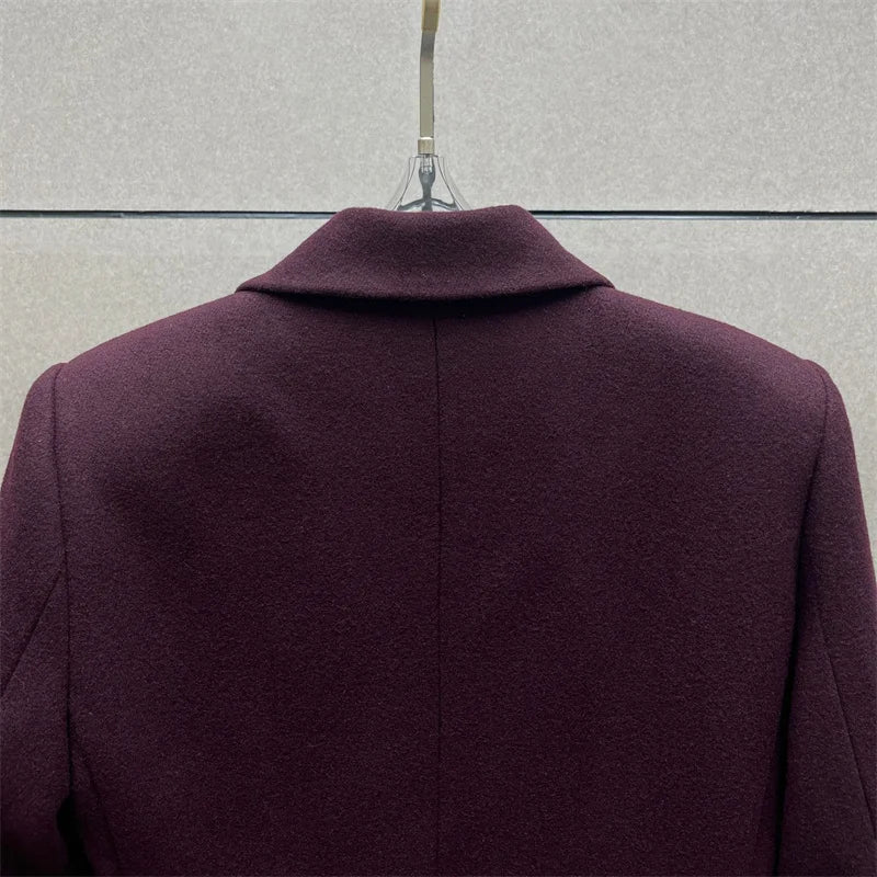 AURELIAN – Single-Breasted Long Trench Coat with Shoulder Pads and Slim Fit