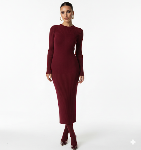 KNITTED MIDI DRESS