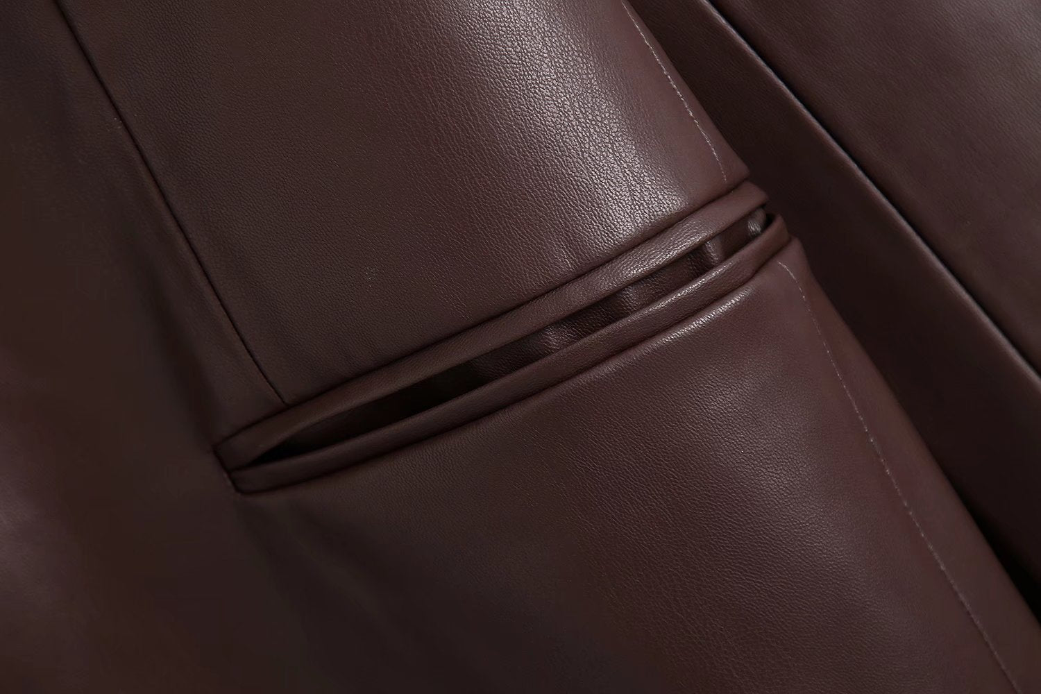 FAUX LEATHER CHOCOLATE SUIT