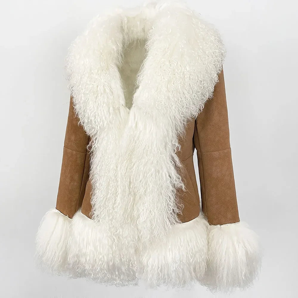 111 – Natural Mongolian Sheepskin Leather and Fur Jacket