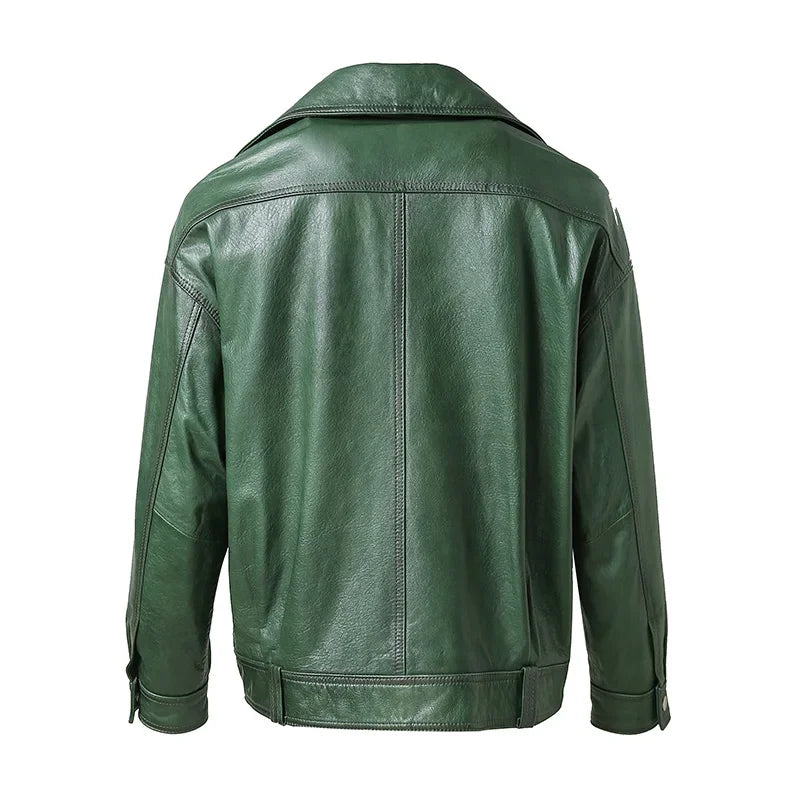 VERDURE – Genuine Sheepskin Leather Biker Jacket