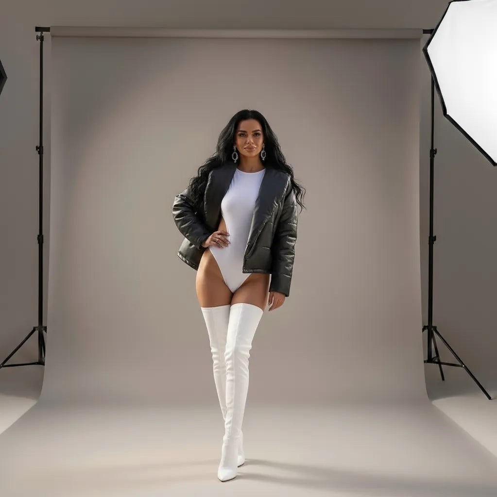 NOVEMBER – Genuine Sheepskin Leather Jacket with White Duck Down Filling