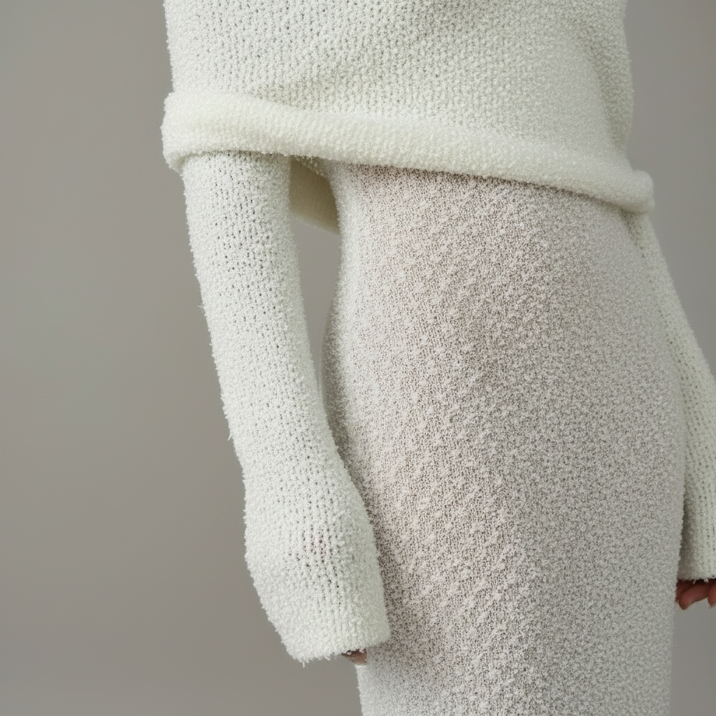 ANNA- Off-shoulder Knitted Dress