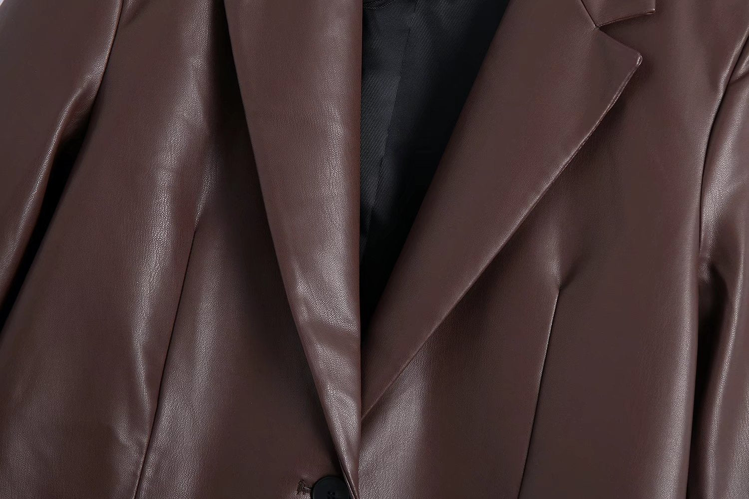 FAUX LEATHER CHOCOLATE SUIT