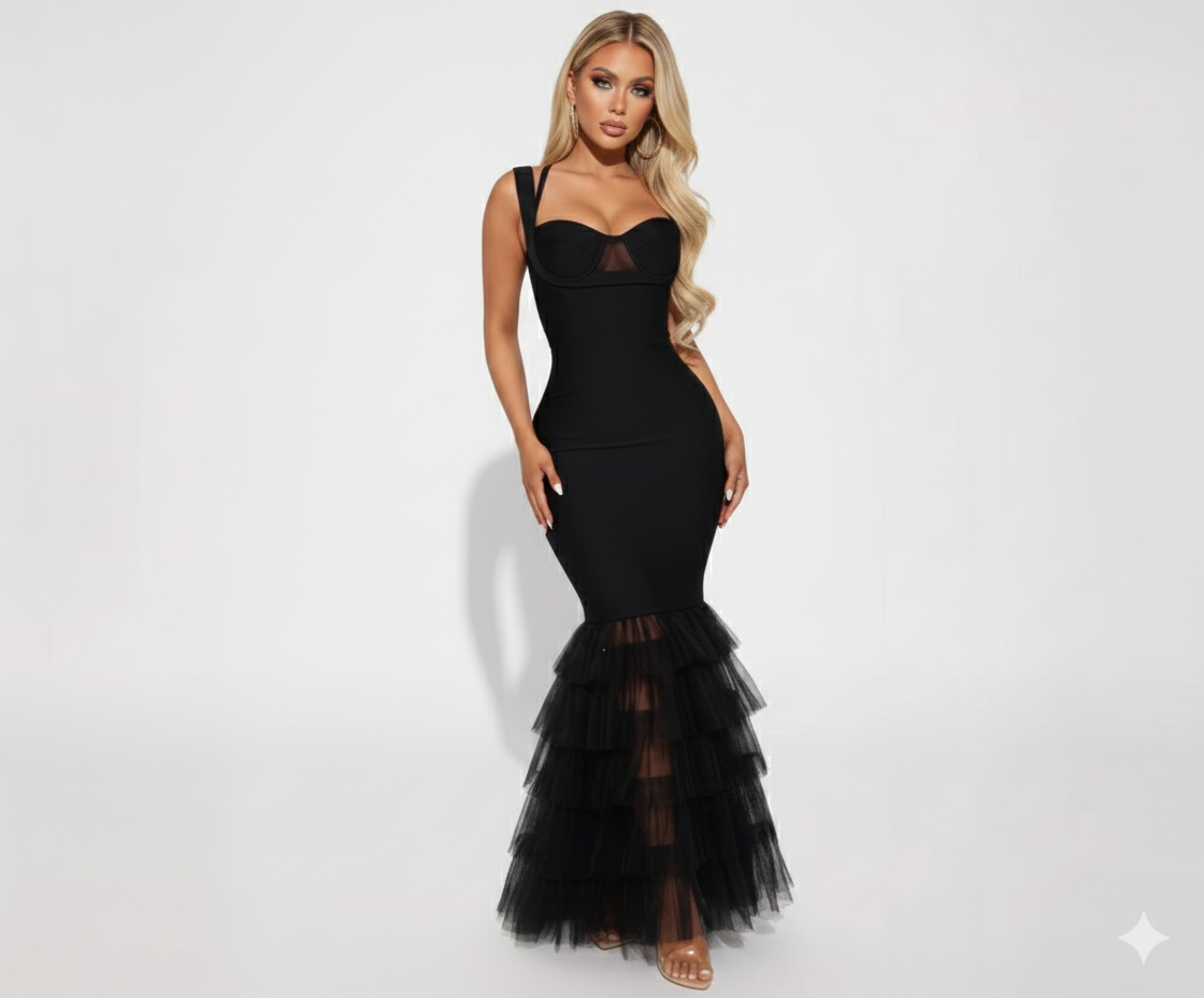 MESH MAXI GOWN