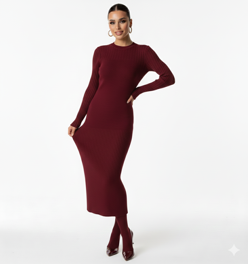 KNITTED MIDI DRESS