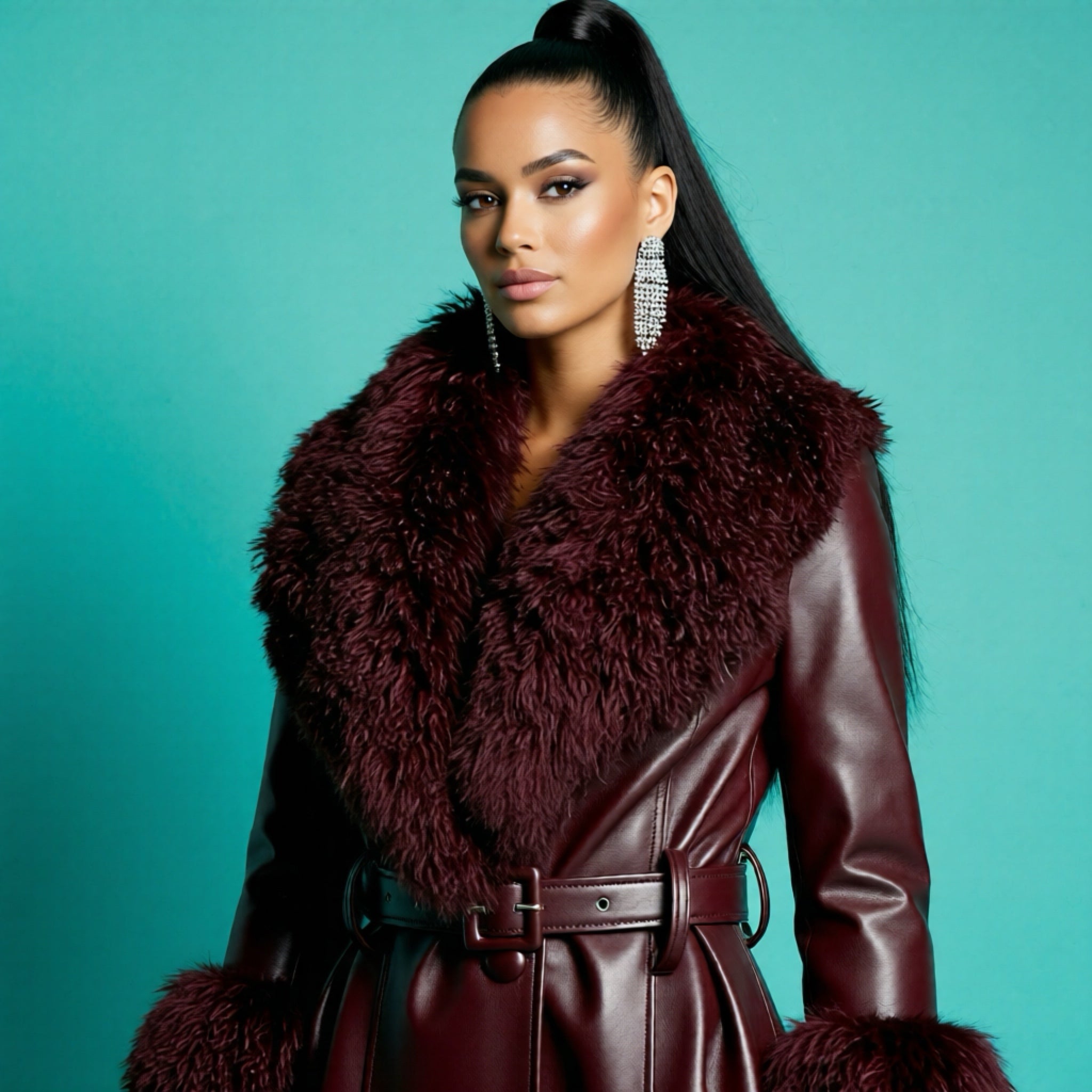 MONGOLIAN FUR TRENCH-COAT