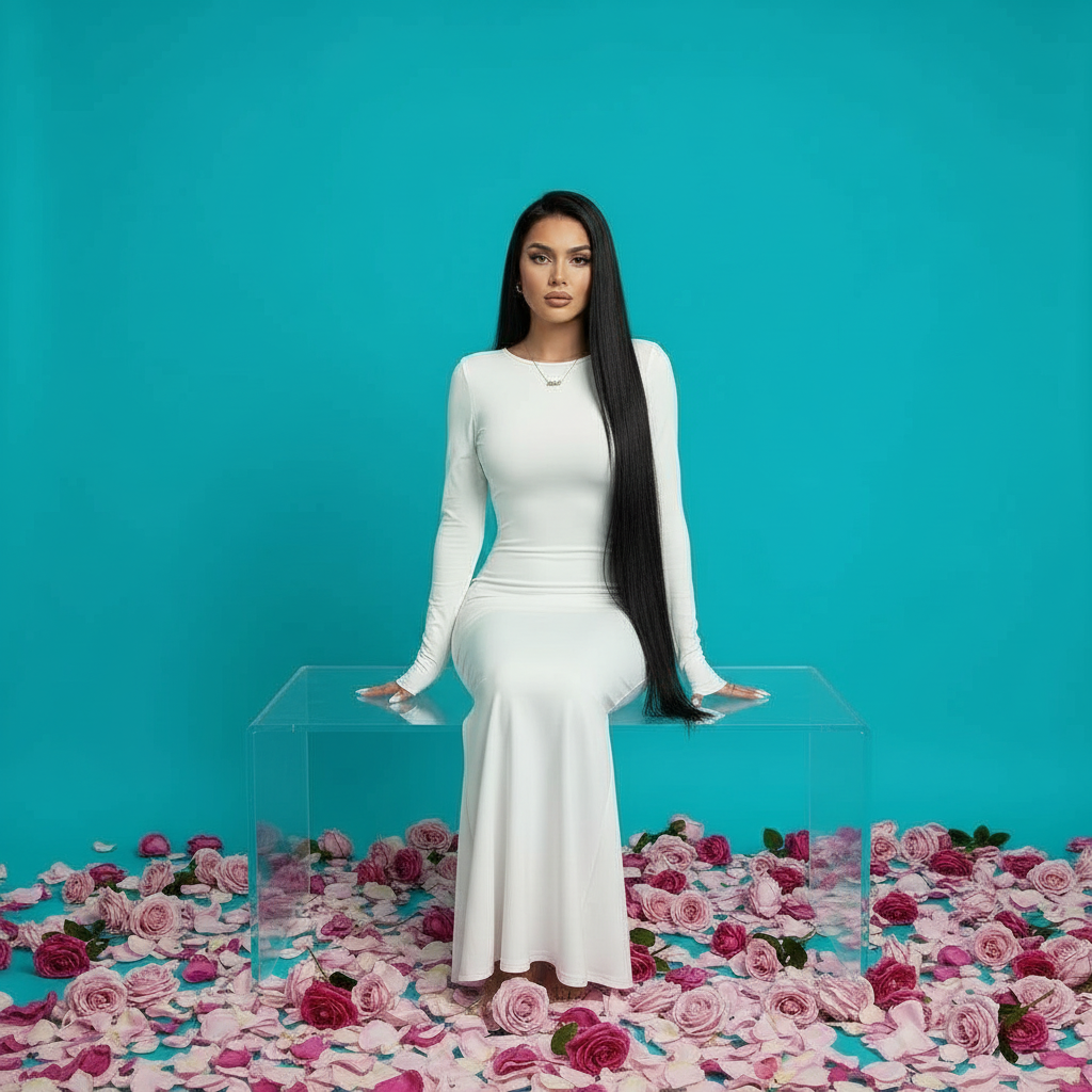 ARIEL - Slim Round Neck Long Sleeve Dress