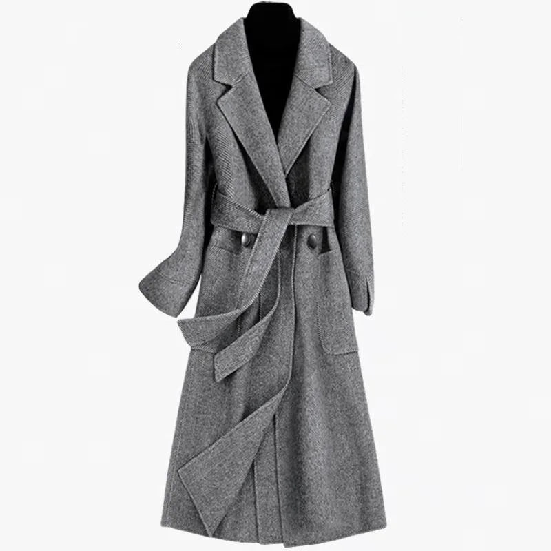 LONGFORD – Long Classic Winter Coat in Cashmere GREY S