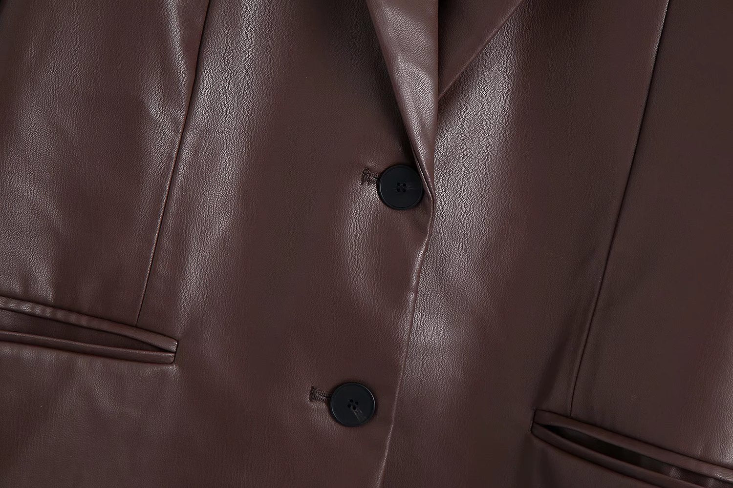 FAUX LEATHER CHOCOLATE SUIT