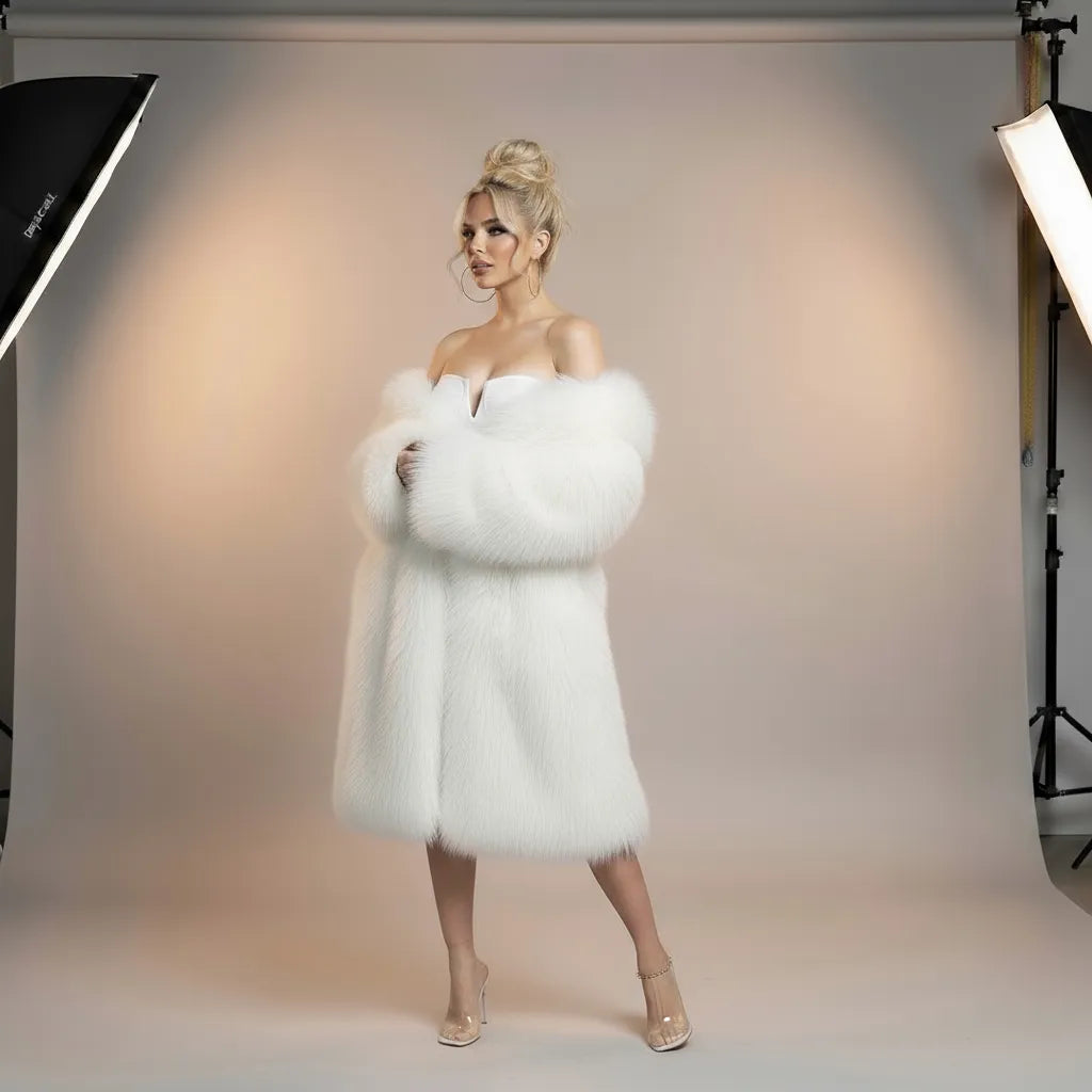 THE MONROE – Natural Mongolian Sheepskin Fur Coat