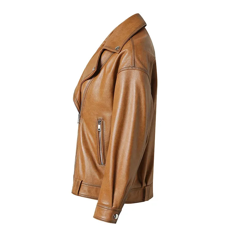 VERDURE – Genuine Sheepskin Leather Biker Jacket