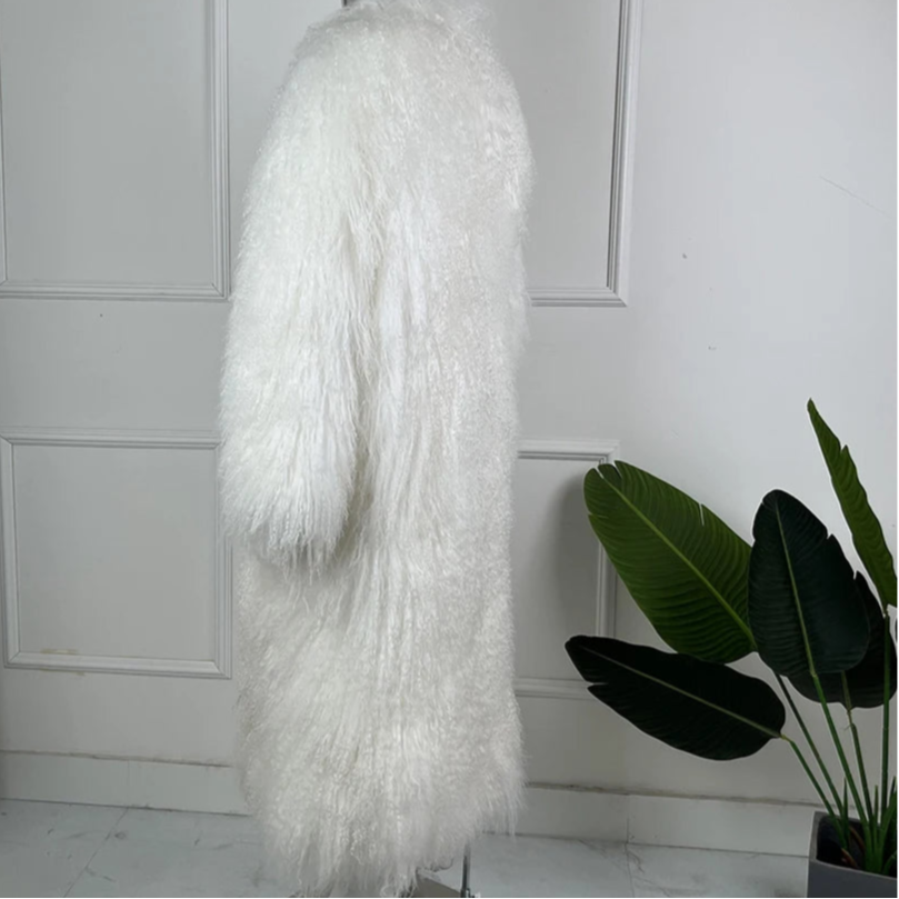 THE MONROE – Natural Mongolian Sheepskin Fur Coat
