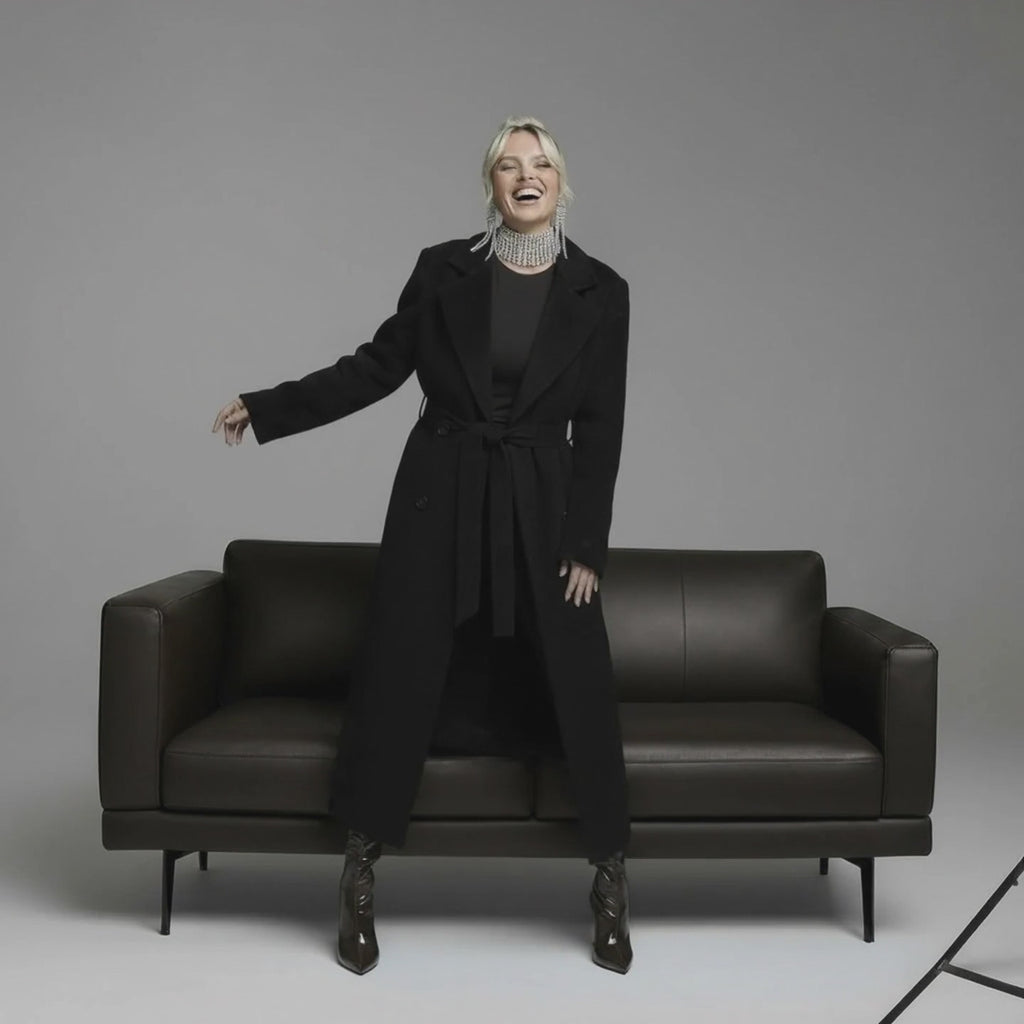 AURÉ - Oversized Lapel Cashmere Wool Blend Belted Trench Coat