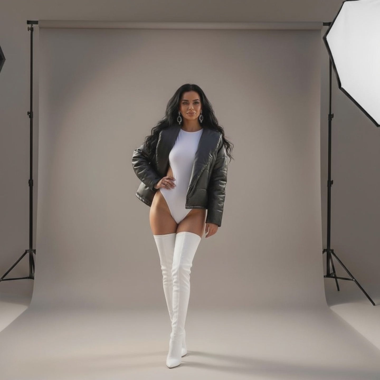 NOVEMBER – Genuine Sheepskin Leather Jacket with White Duck Down Filling