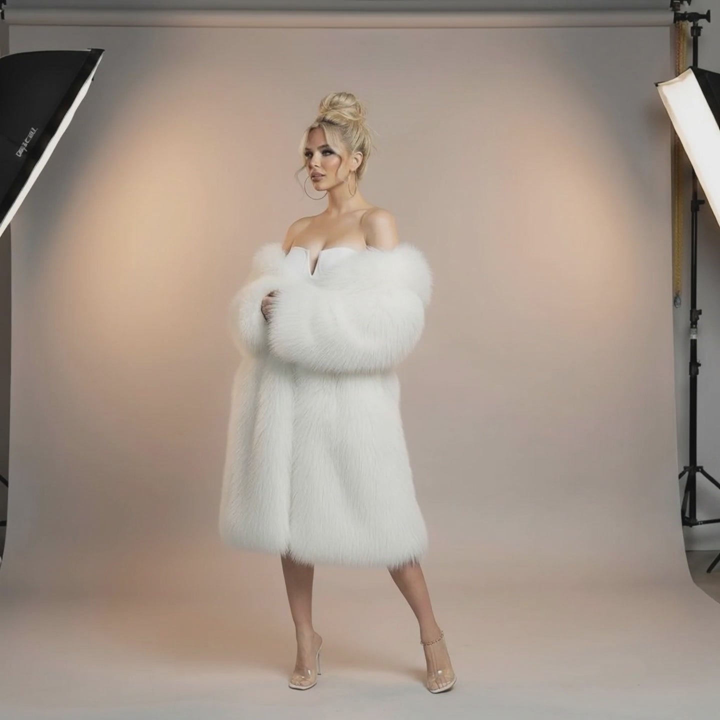 THE MONROE – Natural Mongolian Sheepskin Fur Coat